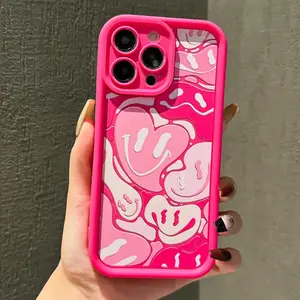 Cute Heart Pattern Phone Case, Anti-shock Phone Protective Cover, Phone Accessory Compatible with iPhone 11 12 13 14 15 Pro Max Casing