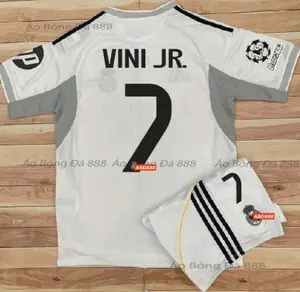 25/26 Black White Football Jersey & Shorts Set – Lightweight Athletic Soccer Outfit
