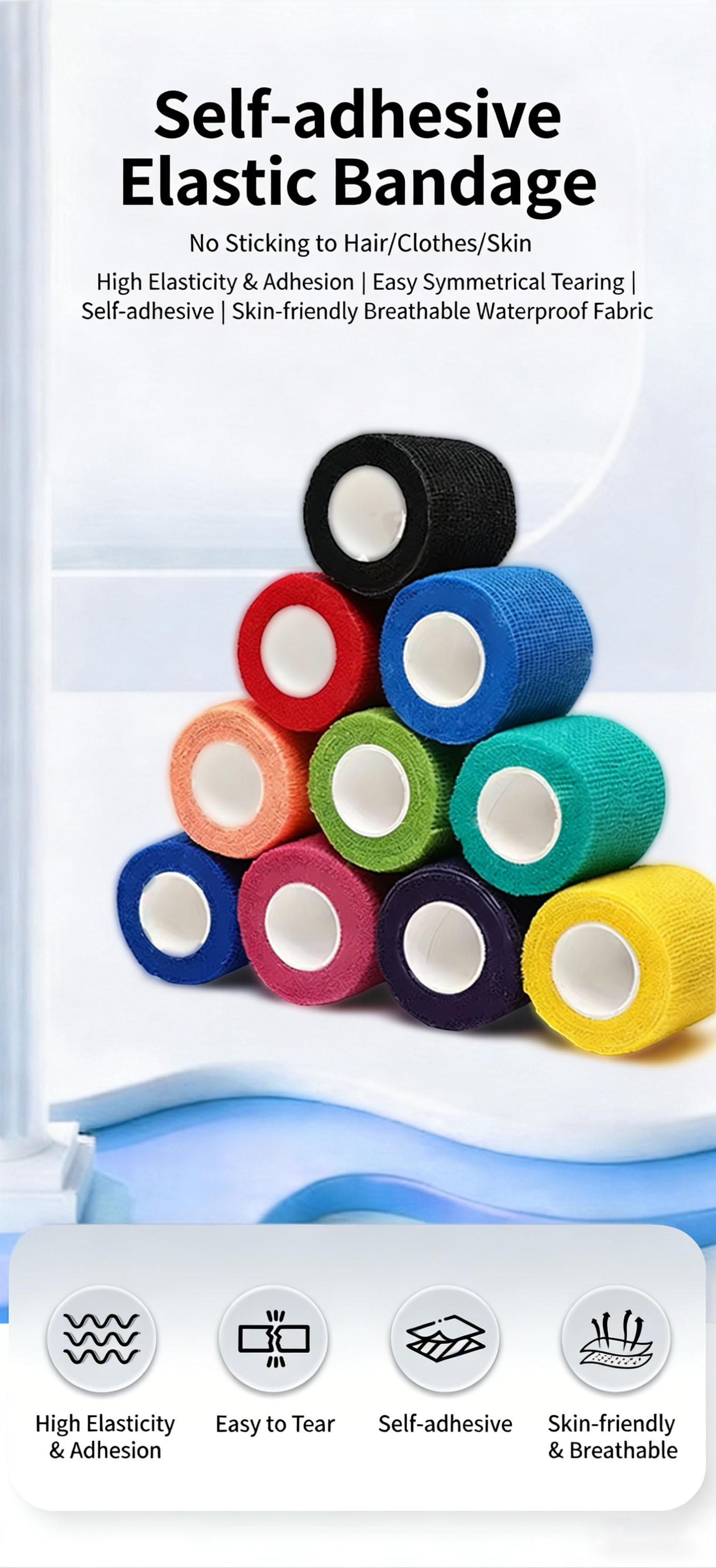 8-pack nonwoven self-adhesive elastic finger bandages, breathable and anti-slip, perfect for spring hiking and outdoor activities