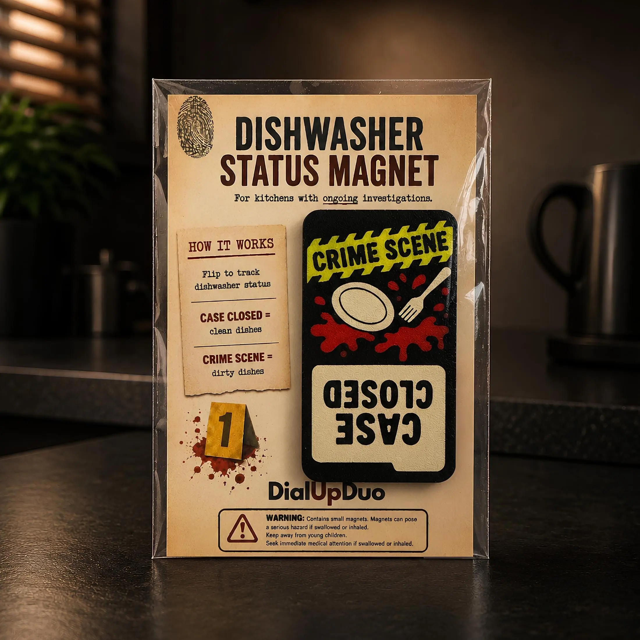 True Crime Dishwasher Clean Dirty Status Magnet | Mystery Fan Kitchen Decor Gift