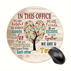 2D Teamwork Inspiration Tree Design Round Mouse Pad, 7.8X7.8 Inches,Non-Slip Rubber, Desk Accessories, Colleague Gifts, Computer Keyboards and Accessories