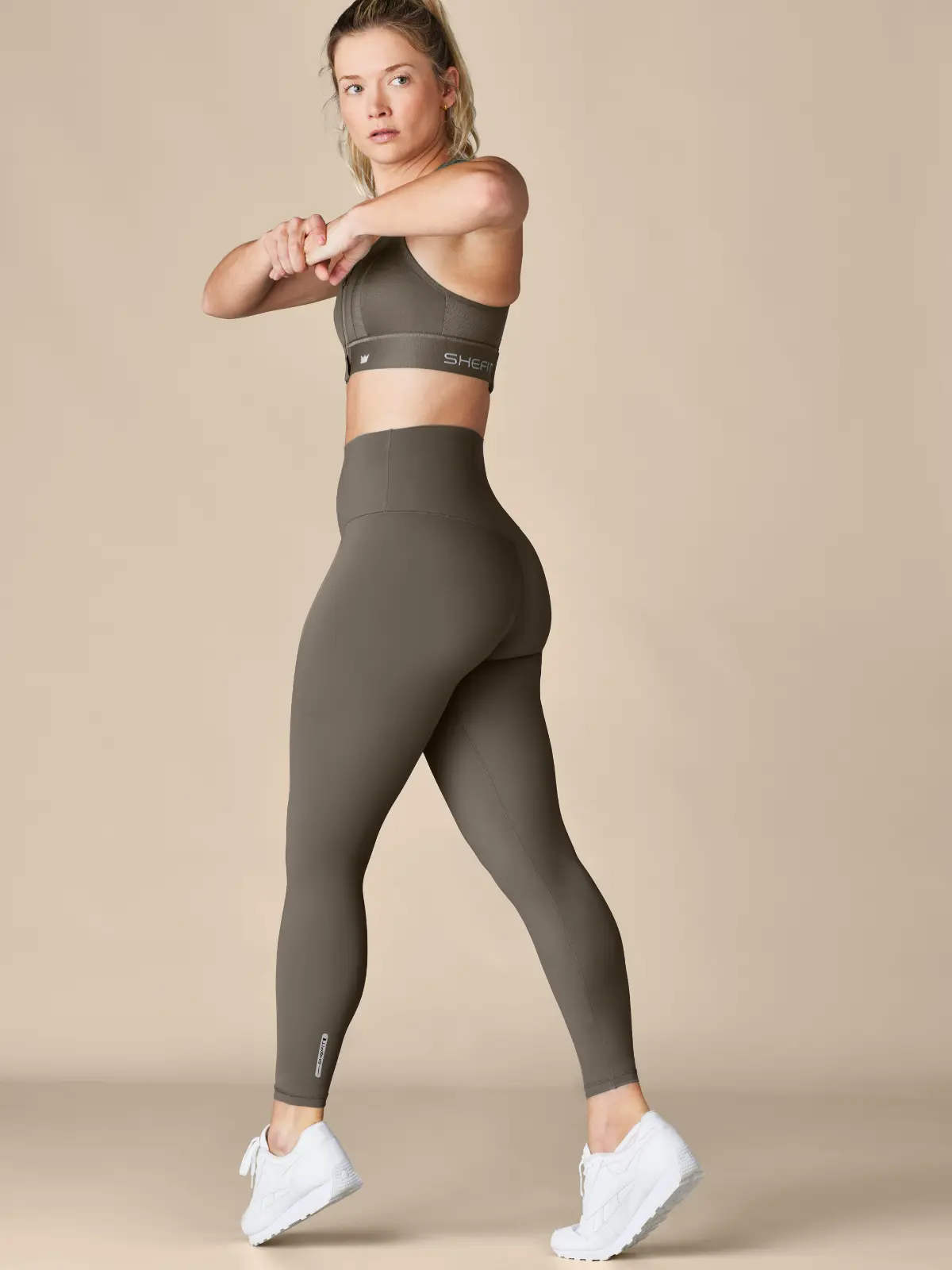 SHEFIT Women's Boss High-Rise Tummy-Tuck Leggings, 7/8 Length Squat-Proof Nylon Spandex Fabric for Everyday Wear