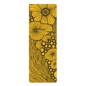 Floral Rubber Yoga Mat for Meditation, Fitness, Wellness, Exercise, Eco-Yoga Mat