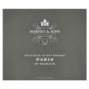 Harney & Sons Fruity Black Tea with Bergamot, Paris , 50 Tea Bags, 3.17 oz (90 g)