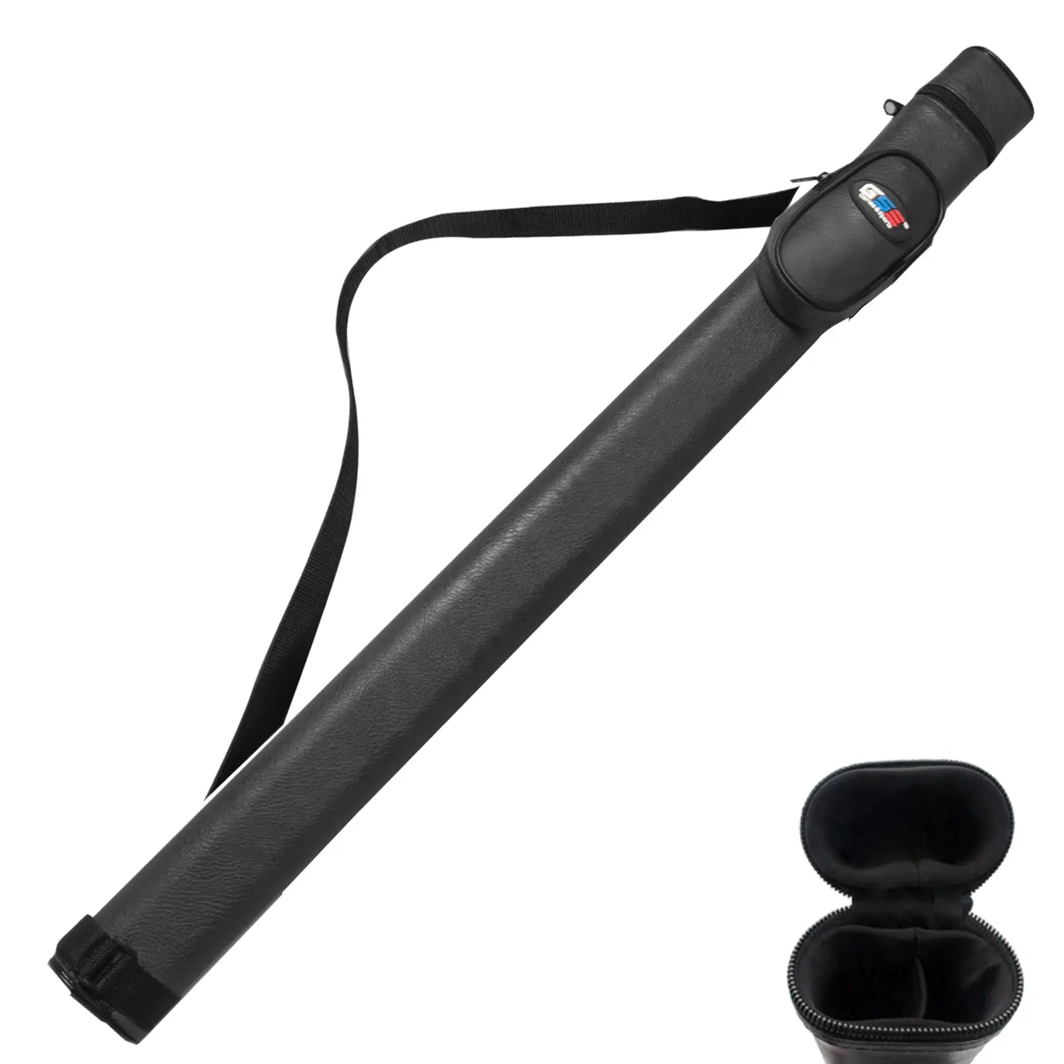 1x1 Hard Leatherette Billiard Pool Cue Stick Carrying Case (Black/Blue/Brown/Burgundy/Grey)