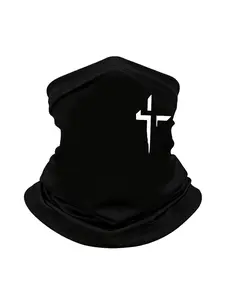 5pcs/2pcs/1pc Unisex Cross Printing Neck Gaiter Face Cover Windproof Dustproof Breathable Face Mask Scarf for Men Women Outdoor Sports Gift Hat