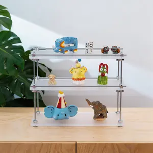 3-Tier Acrylic Light Axis Desk Shelf | Adjustable Height Organizer | Mounting Tools Included