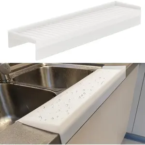 Silicone Edge Protectors - Multifunction Sink Accessories, Splash Guard & Draining Mat for Kitchen, Bathroom Sink, Steel, Granite, Quartz Countertops(Transparent)