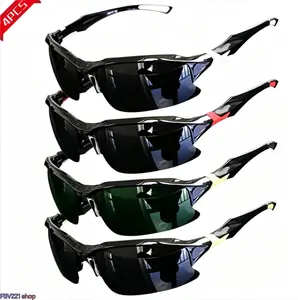 4 Pack Polarized Sports Sunglasses for Men Women UV Protection Wrap Around Shades for Cycling Running Fishing Driving Lightweight Durable Non-slip Nose Pads Temple Grips Shatter-Resistant Frame