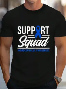 100% Cotton Hydrocephalus Warrior Support Hydrocephalus Awareness T-Shirt Women's Men's Graphic Tee Crew Neck summer vacation Tops