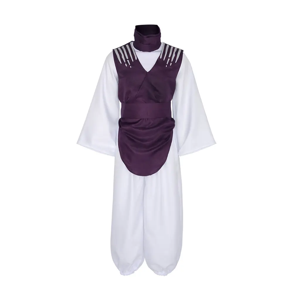 Choso White Kimono Top Purple Vest Pants Belt and Scarf Set for Men Cosplay Costume
