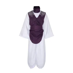Choso White Kimono Top Purple Vest Pants Belt and Scarf Set for Men Cosplay Costume