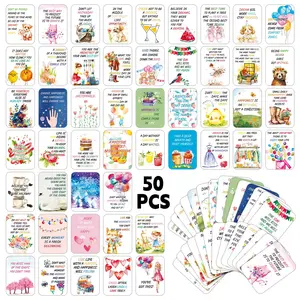 50 Inspirational Motivational Quote Cards for Stress Relief, Relaxation, Positive Affirmation Positive Thinking Cards for Mindfulness Meditation, Gratitude and Kindness Cards for Men and Women, Versatile