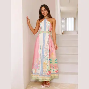 Halter Long Hollowed Waist Dress