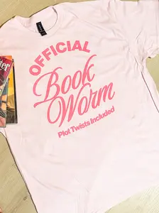Bookworm Color On Color Graphic Top Bookworm Color On Color Graphic Top