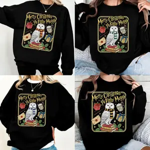 Merry Christmas Ya Filthy Muggle Sweatshirt, Wizard world Gift for Fans, Funny HP Christmas Sweater, Holiday Owl Holliday