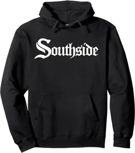 SOUTHSIDE Chi City Chicago Pullover Hoodie Tops White Womenswear Baseball Pullover Design Stylish White Font Proud City Pride