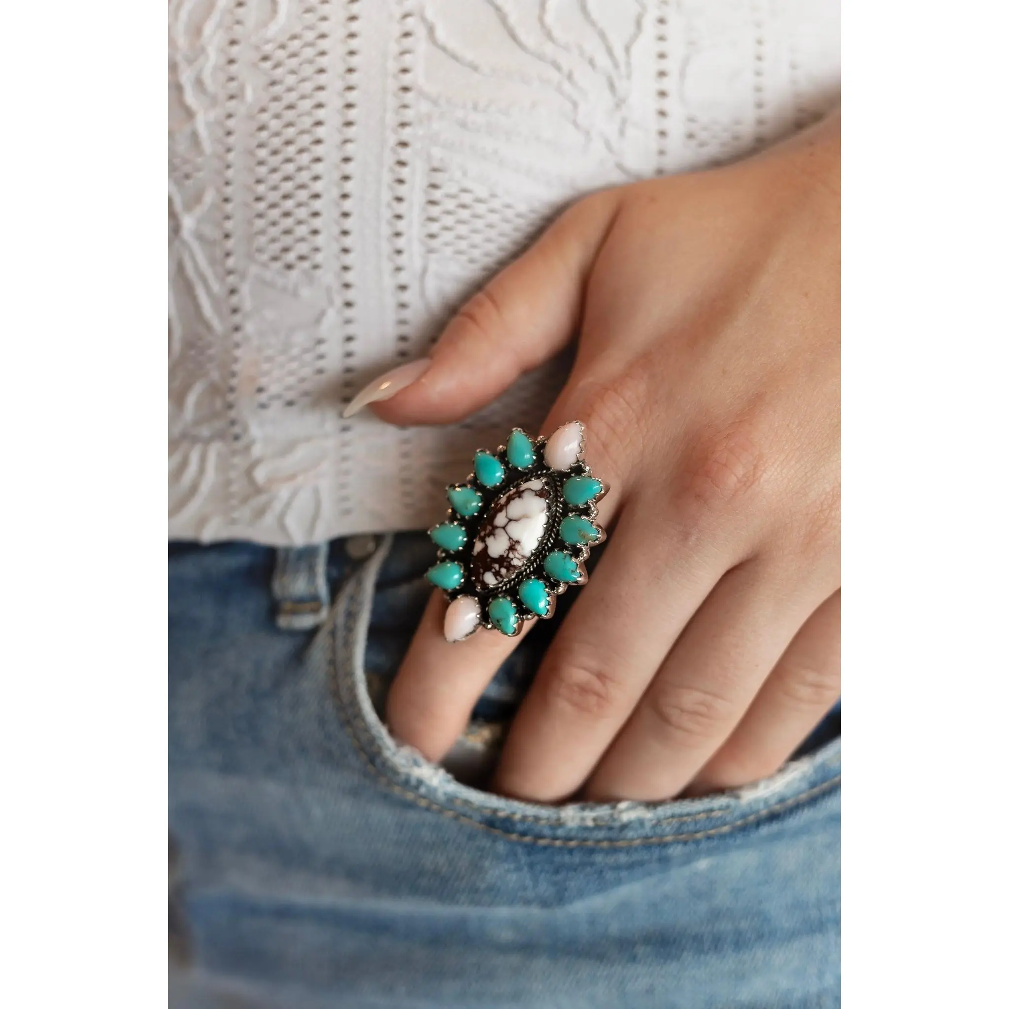 Desert Sky Bloom Statement Ring S.No 4