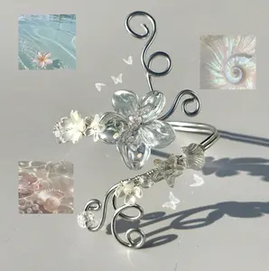 Handmade Floral Arm Cuff Summer Fairy Aesthetic Jewelry Beaded Cuff