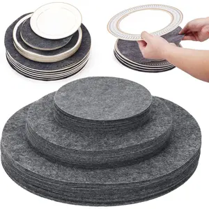 Plate Separators Storage, Set Of 60 And 3 Different Size, Thick and  Soft Felt Plate Dividers For , Dish, Coffee Saucers Protecting and Stacking - Grey