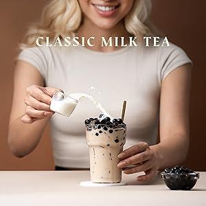 Frosty Fox Premium Boba Bundle Kit 10 Serv. Instant Bubble Pearl Variety Milk Tea Kit with Authentic Brown Sugar Tapioca Pearls & Coconut Jellies - Ready in Under 1 Minute, Includes Straws - Gift Box, Holiday (Classic, Taro and Thai Tea)