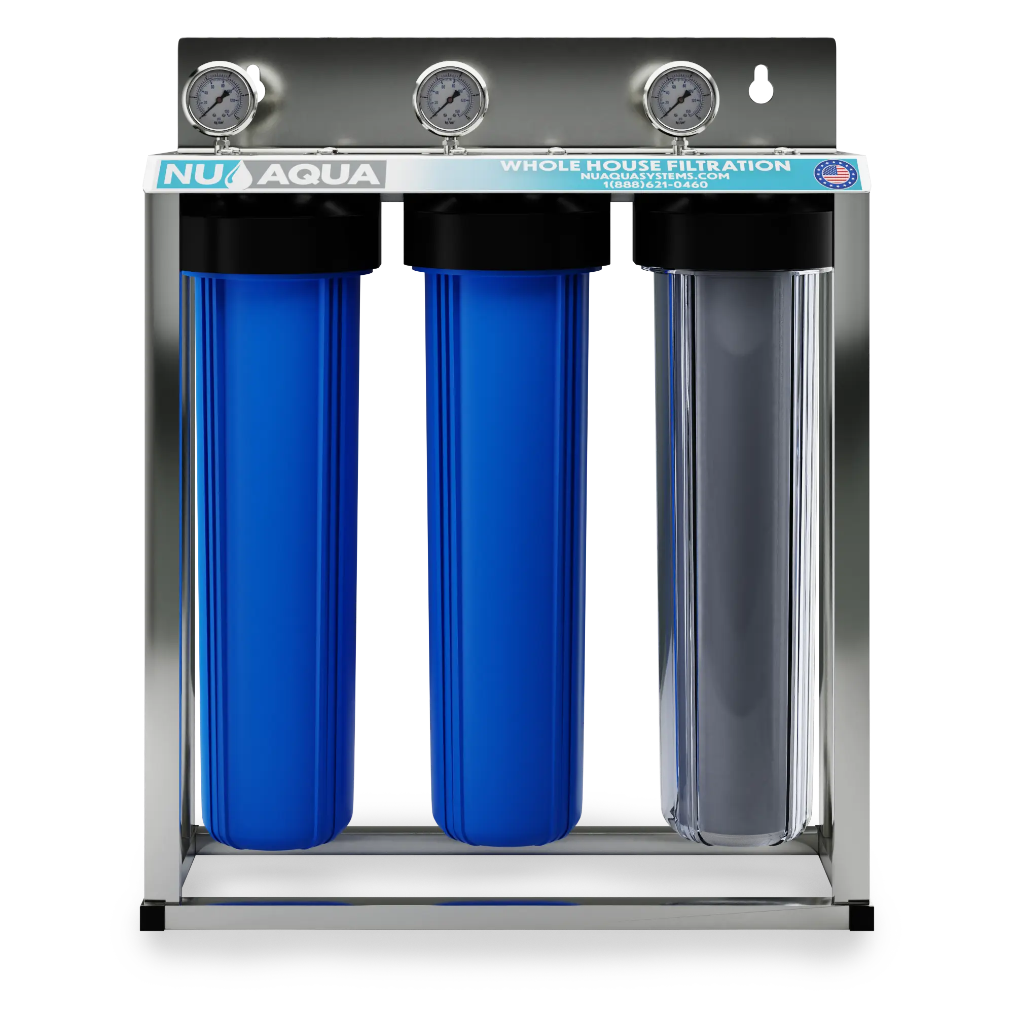NU Aqua 3-Stage High Flow Whole House Water Filter System