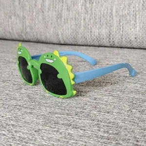 Cute Dinosaur Themed 'S Fashion Glasses - Cute Cartoon Design, Purple Frame And Green Accents, Durable Materials