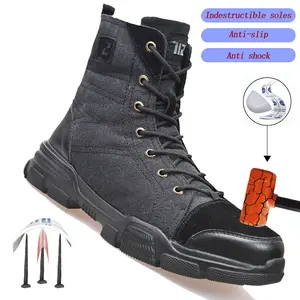 Men’s Industrial Safety Shoes Steel Toe shoes Anti-Smash Anti-Punctur Outsole Outdoor Indestructible Construction Work Shoes