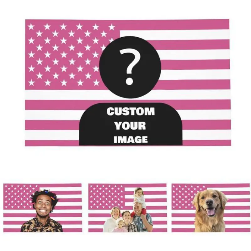 Custom Pink America Flag 30x40 inch Personalized Flags Design Your Image Funny Tapestry Poster For Decorate Clubs tapestry Decoration Solid Color Decorative