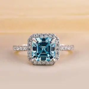 Solarii Asscher Cut 3.0ct Three Stone Engagement Ring – 5A Cubic Zirconia CZ, 925 Sterling Silver, Perfect for Daily Wear for Women – Look at This, Refresh Your Look, Find Your Perfect Travel Suit