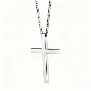 Stainless Steel Cross Toothpick Necklace - Telescopic Reusable, Adjustable Length, Minimalist Design, Durable EDC Tool with Gift Box