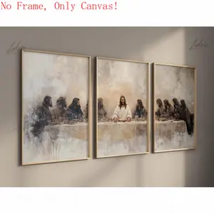 LakelzDecor The Last Supper Unframed Poster Set of 3 by Leonardo Da Vinci – Jesus-Centered Wall Art |         Multiple Sizes & Styles |         Timeless Decor for Living Room, Bedroom & More