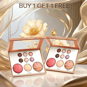 {BUY 1 GET 1FREE]4-in-1 Full Face Value Palette - Budget-Friendly Eyeshadow, Blush, Bronzer & Glow Highlighter Set for Daily Glam Makeup Cosmetic Bronzer