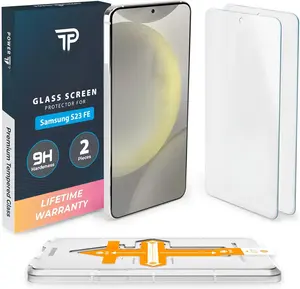 compatible with  Galaxy S23 FE Screen Protector Tempered Glass [Ultra 9H Hardness], 2 Pack, Easy Install Kit, 99% HD Bubble Free Clear, Case Friendly, Anti-Scratch