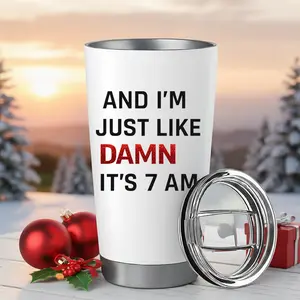 BNB I'm Just Like Dammn It's 7am TSwiift Tumbler 20oz/30oz Insulated Cup with Lid - Gift Fan Mug Pop Culture Tumbler, Best Friend Gift for Her - Mom - Wife Tumbler, Gift Fandom Tumbler Birthday Gift for Sister -Besties -Girlfriend, Morning Cup, Travel Cup