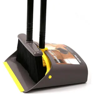 Broom with Dustpan Combo Set,Stand up Dust Pans with Long Handle 40"/52" Broom and Dustpan Set for  Kitchen Shop Indoor Commercial Heady Duty Upright Lobby Dustpan