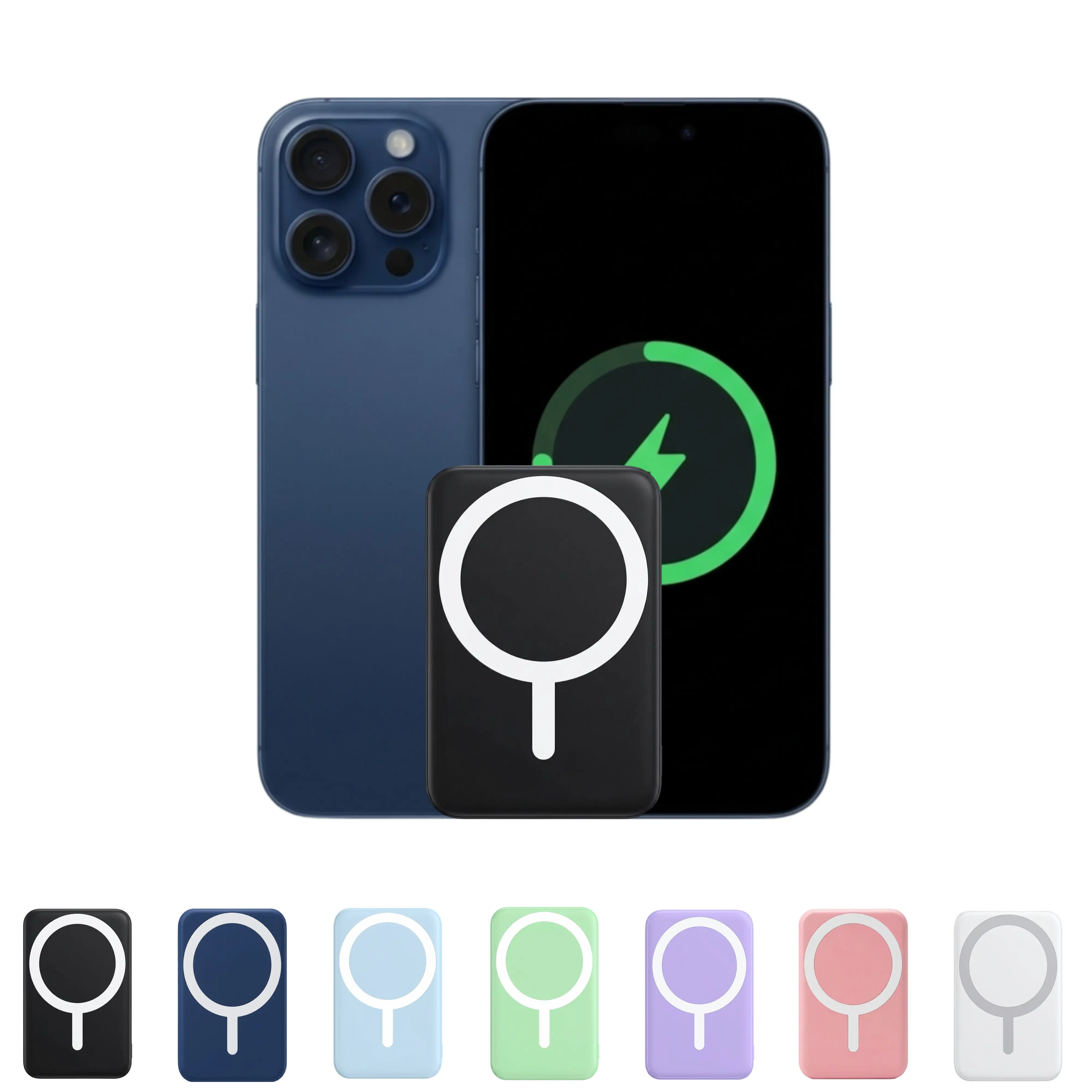 Power bank Power bank charger Portable power bank Magnetic power bank 5000mAh MagSafe Magnetic Power Bank, Wireless Fast Portable Charger for iPhone 12–17 Series, Black Battery Pack Charging,back to school,back to school haul