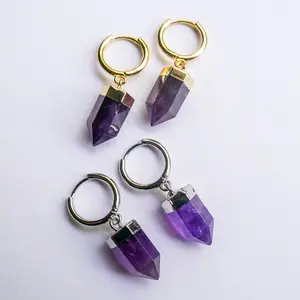 Intuitive Amethyst Huggy Hoops