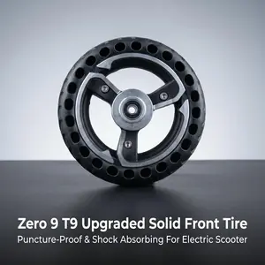 Electric Scooter Solid Front Wheel Assembly for Zero 9 T9 Tubeless Honeycomb Tire Puncture Proof Shock Absorber Parts