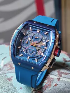 Skmei Racing Inspired Sports Watch, 3D Barrel Dial, 3atm Waterproof, Luminous, Large Analog Quartz Movement, Men's Casual Metal Case, Fashionable Watches