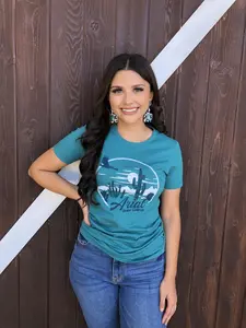 ARIAT – Ariat Opuntia SS T-Shirt ( TEAL GREEN HEATHER )