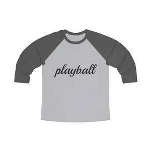 Baseball Long Sleeve Unisex Tee with Clear Vibrant Print in Medium Fit - Top Menswear Fabric
