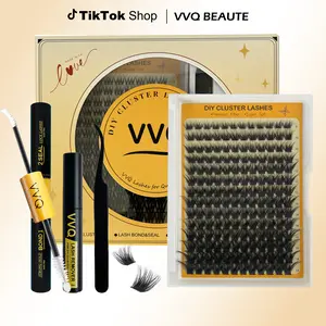 VVQ Lash Puffia D Curl DIY Eyelash Extension Kit Waterproof and Long lasting Makeup For Girl Bond and Seal Eyelash Glue and Lash Remover Beginner Friendly Individual Lashes
