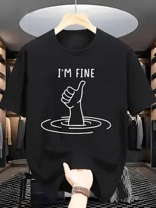 Confident and Full of Energy the I'M FINE Crewneck Tshirt Is Stylish Simple Versatile and Comfortable Perfect for Everyday Casual Wear, PLUS SIZE