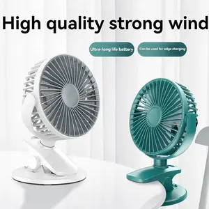 Ormos 1200mAh portable fan, USB Fan，an be used for edge chargin, 3 Speeds, Strong Airflow, Sturdy Clamp for Golf Cart Office Desk Outdoor Travel Camping Tent Gym Treadmill.