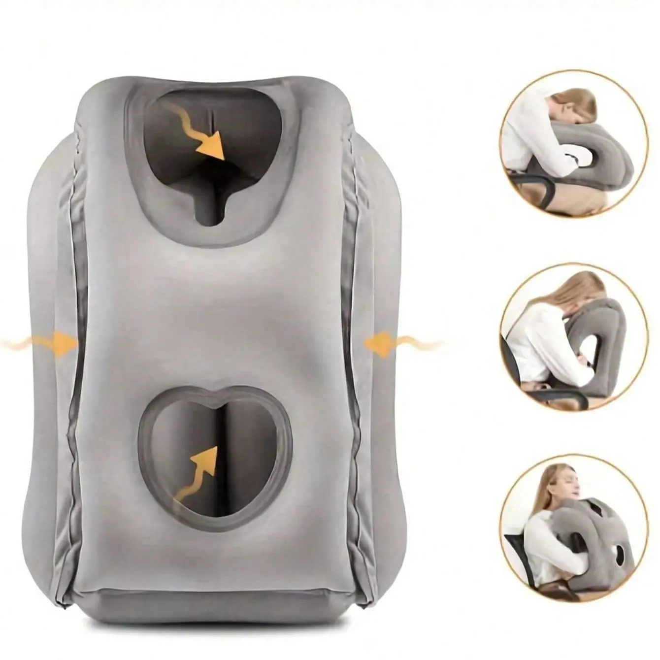 Inflatable Travel Pillow for Airplane, Neck Support Cushion, Portable Head and Neck Support, Pain Relief, Suitable for Car, Bus, Office