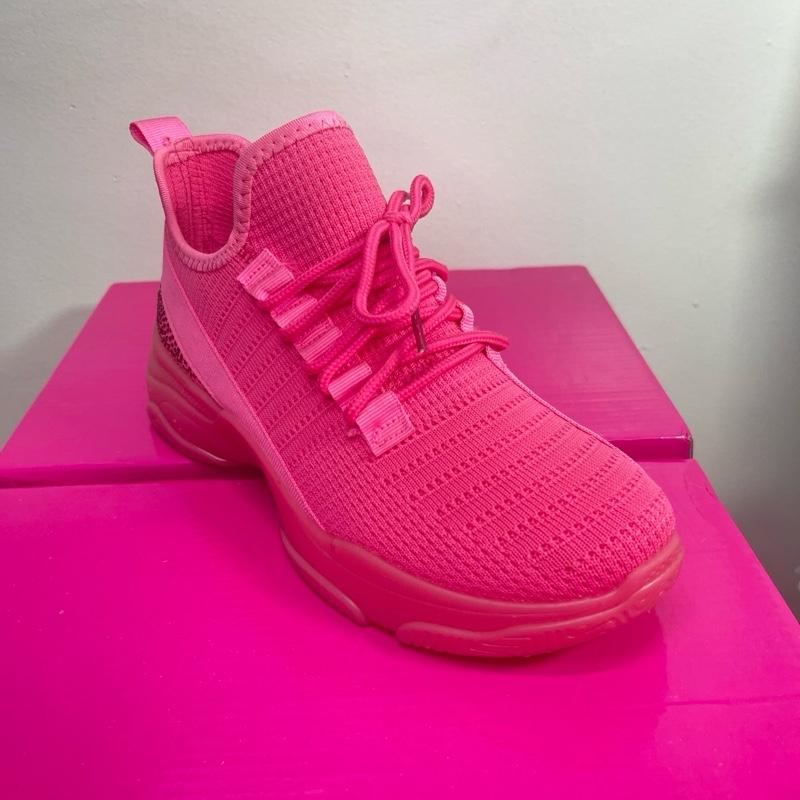 1930 Sporty Rhinestone Glitter Round Toe Sneakers for Women - Neon Yellow All Seasons Runner Sports Shoes for Casual Running & Training Athletic Trainer Footwear Girl Closed