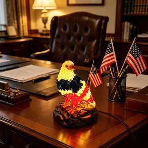 Patriotic Eagle Night Light, American Flag Color Resin Desk Lamp, Independence Day Decorative Ambient Lighting, 1pc Small Nightlight, Ambient Night Lights