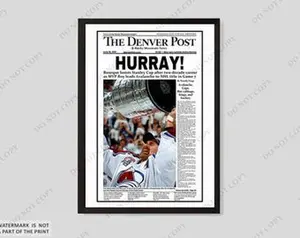 2001 Colorado Avalanche "HURRAY!" Stanley Cup Champions Unframed Newspaper Print