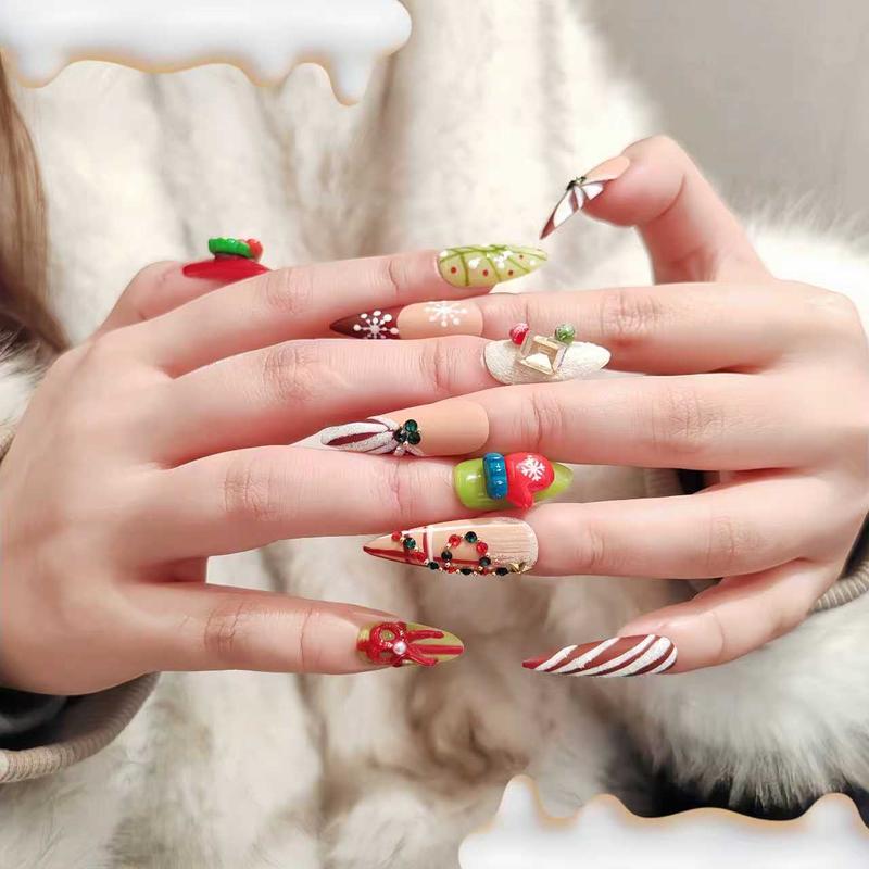 QINSINGE Winter Limited 2-Pack Press-On Nails Set | Buy 2 Save More, Cozy Winter Aesthetic, Handcrafted Luxury Nails for Holiday & Daily Looks